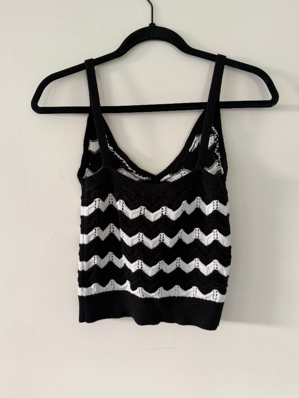525 America 100% cotton black and white stripe cami top